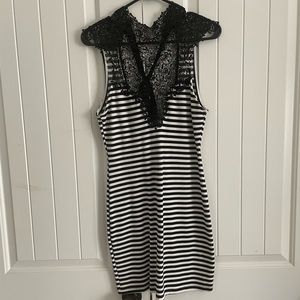 Black and white cocktail dress
